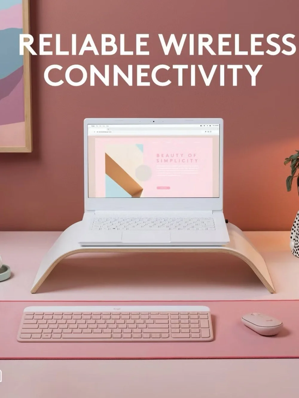 Logitech MK470 Keyboard Pink: USB-A Low-Profile Full-Size Keyboard & Mouse Combo